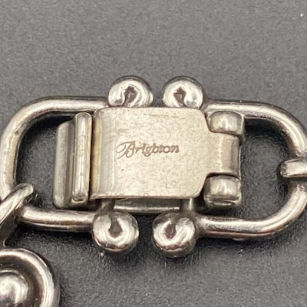 Signed Brighton Taos Heart  Bracelet Silver Plate Retired 7.5" Southwestern - Picture 2 of 11